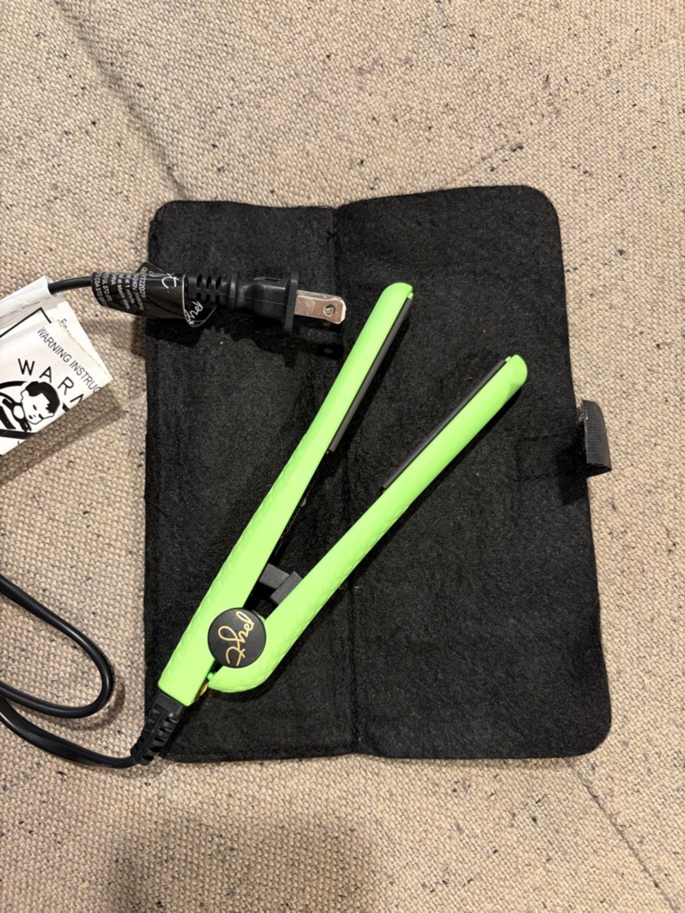 Jade Green Mini Hair Straightener - Compact Flat Iron for Travel